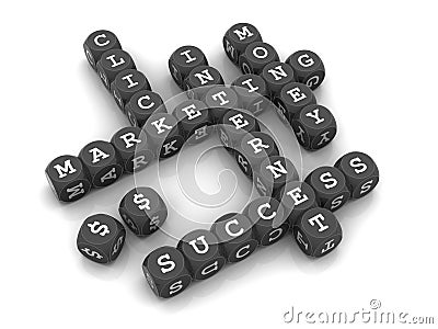 Internet Marketing - Dice Crossword game â€“ Dark Stock Photo